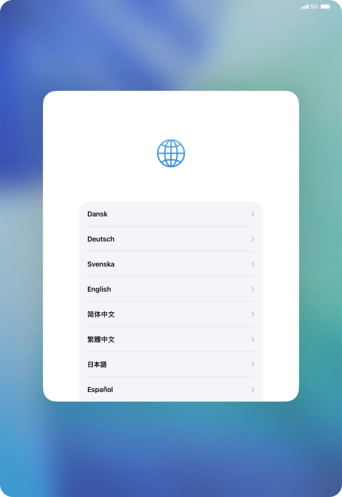 Press the required language.