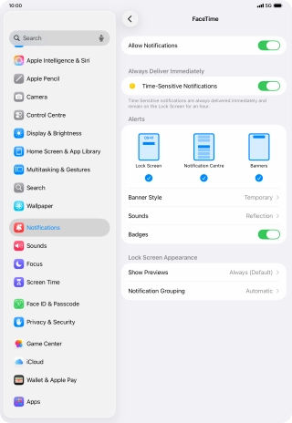 Press the indicator next to 
