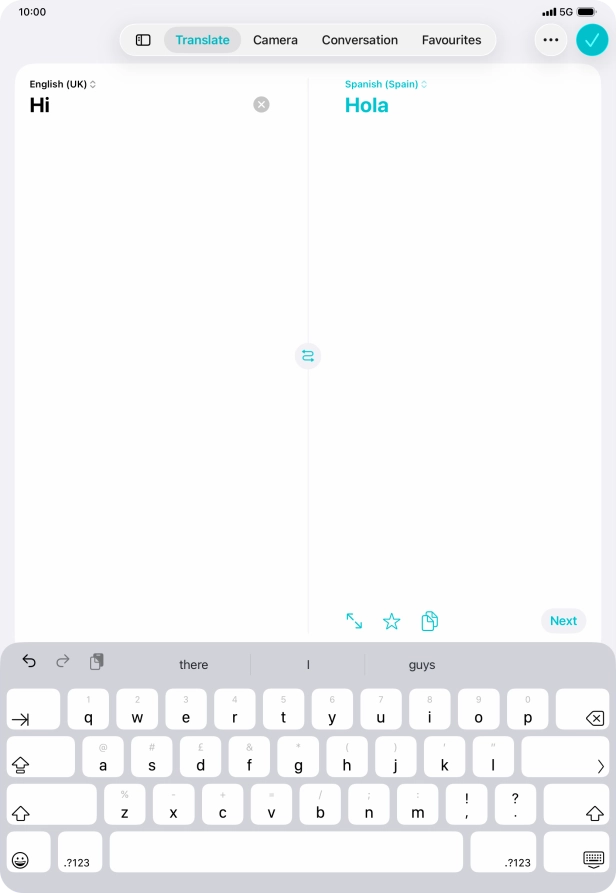 Press the enter icon.
