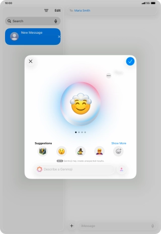 Slide your finger right or left on the screen to see the generated results.
