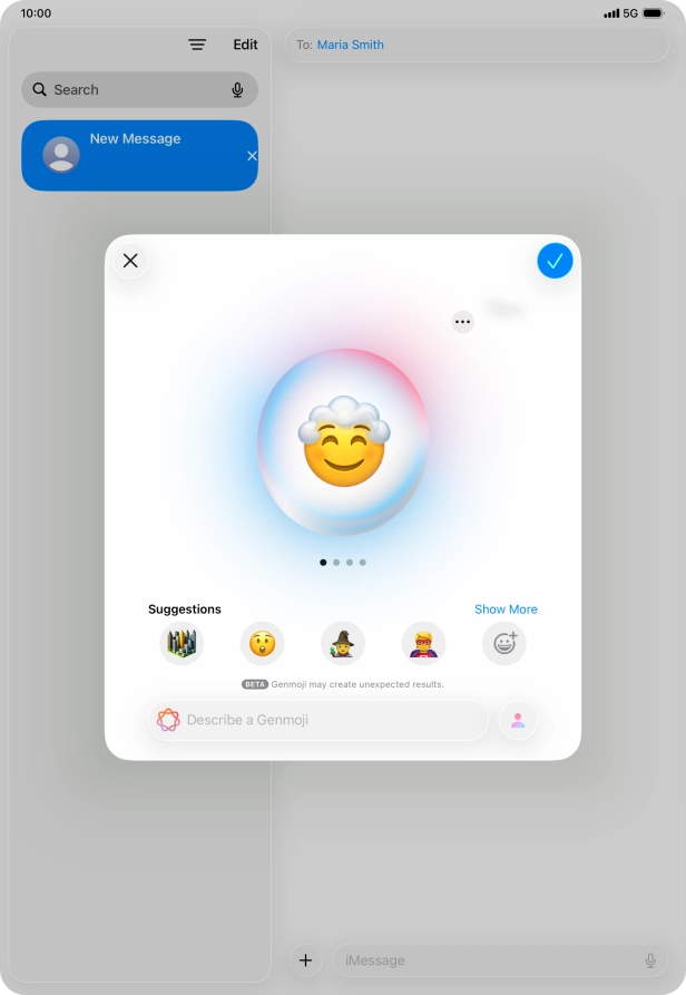 Slide your finger right or left on the screen to see the generated results.