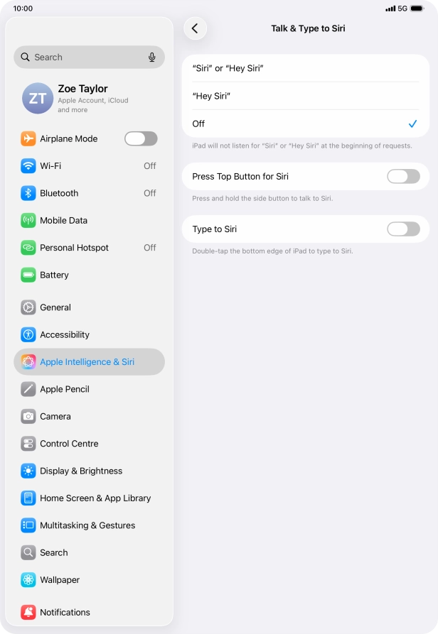 Press the indicator next to 