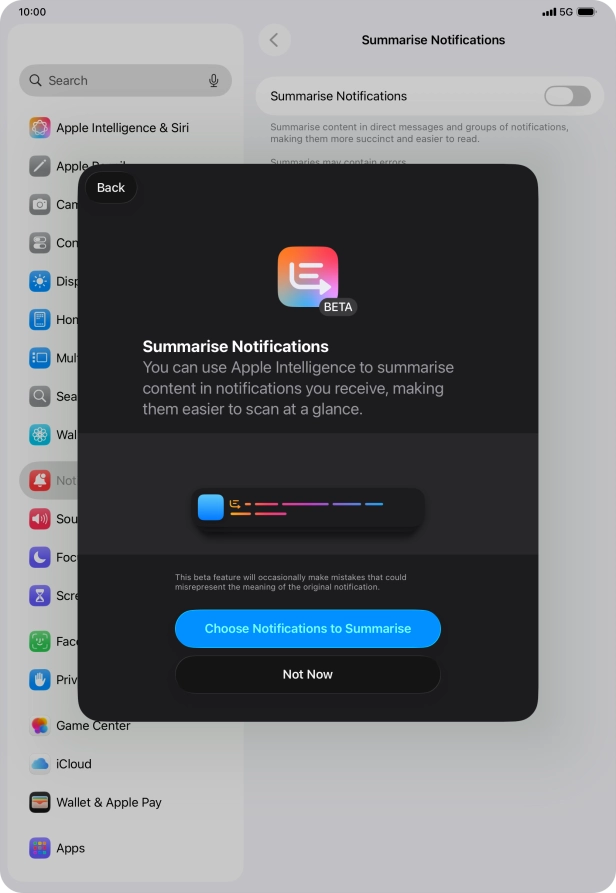 If you turn on the function, follow the instructions on the screen to select more settings.