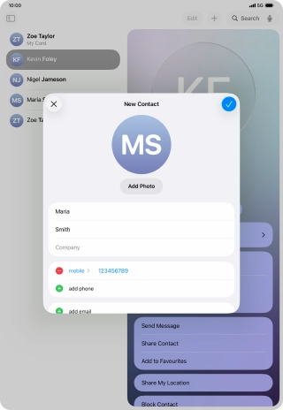 Press the confirm icon.