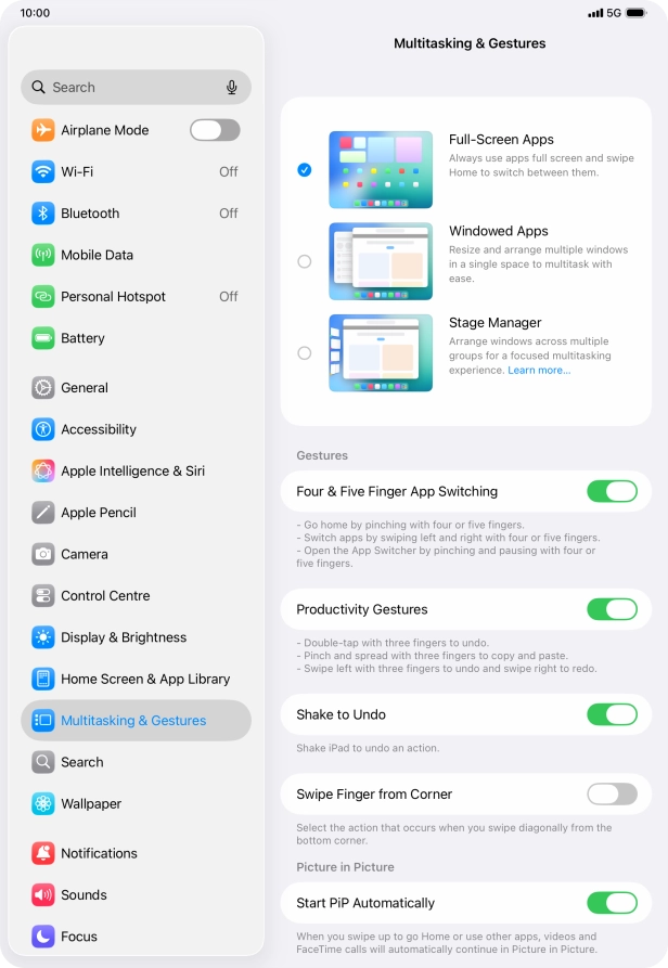 Press Windowed Apps.