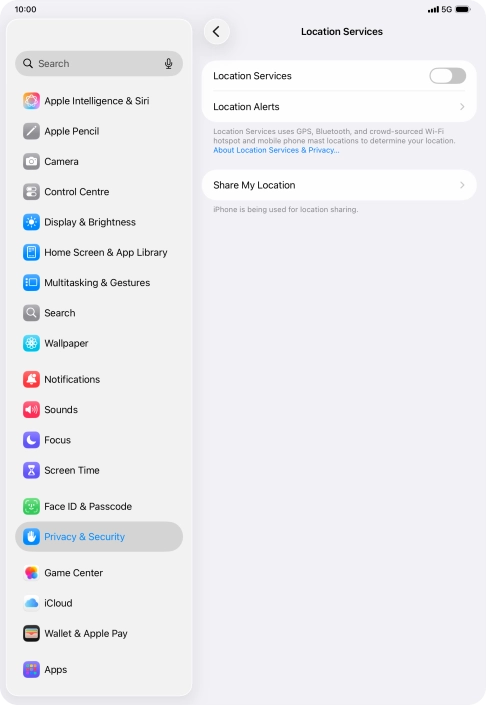 Press the indicator next to 