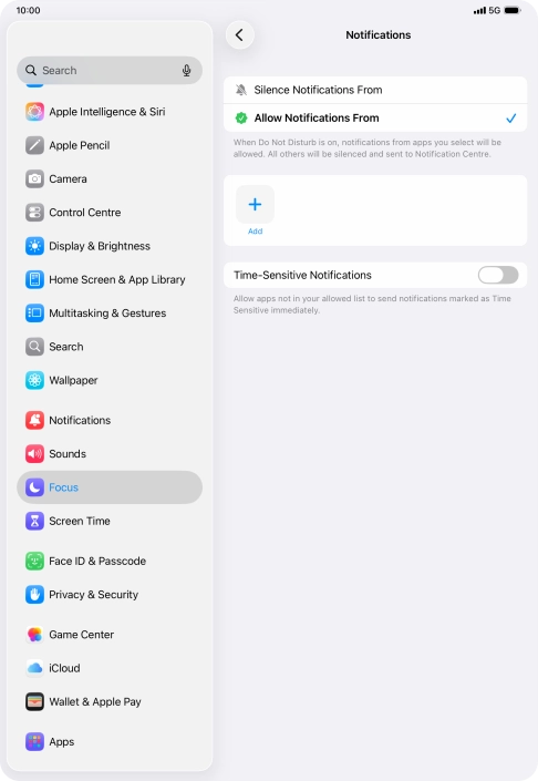 Press the indicator next to 