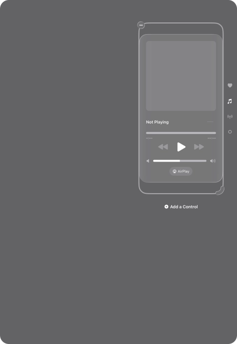 Press the remove icon on the required function to remove it from Control Centre.