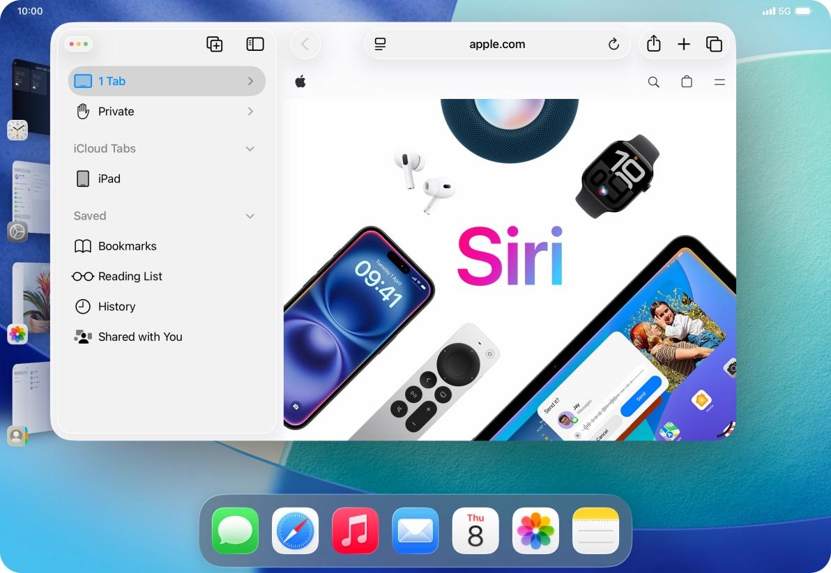 To adjust the size of the application window, press and drag the adjust size icon.