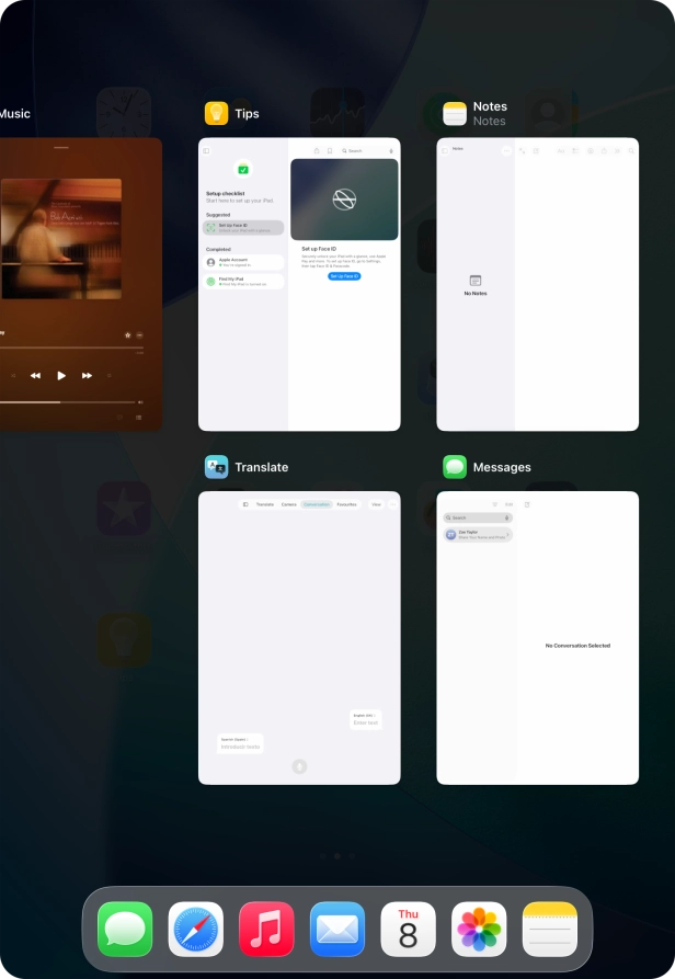 Slide upwards on the required application to end it.