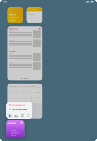 Press Remove Widget.