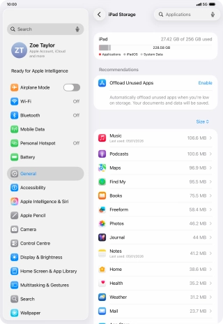 Press the required app.