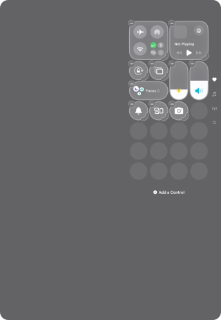 Press Add a Control and follow the instructions on the screen to add the required function to Control Centre.
