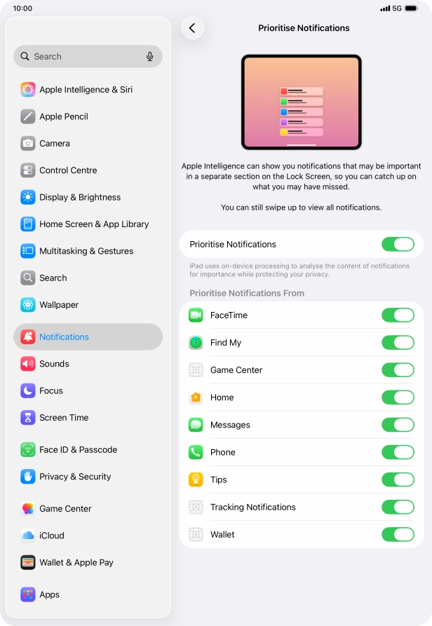 Press the indicator next to 