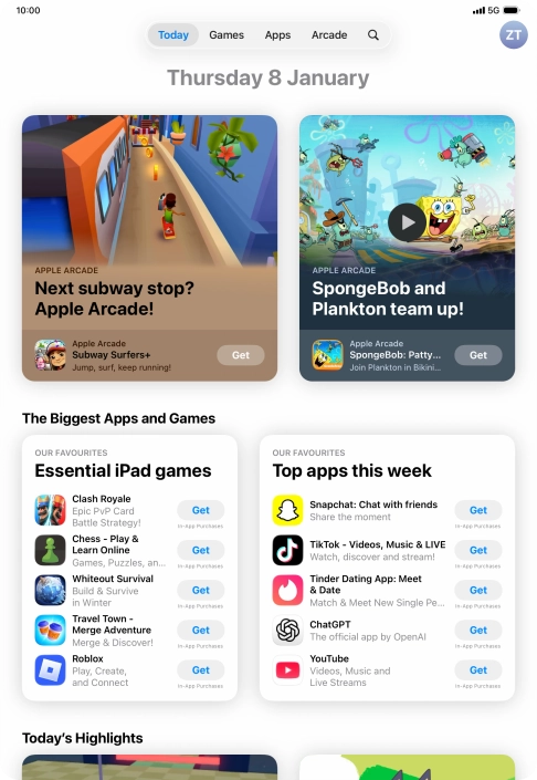 Press the search icon.