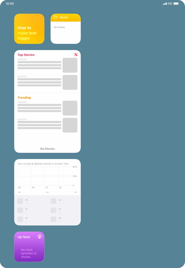 Press and hold the required widget until a pop-up menu is displayed.