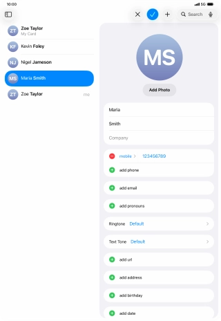Press the confirm icon.
