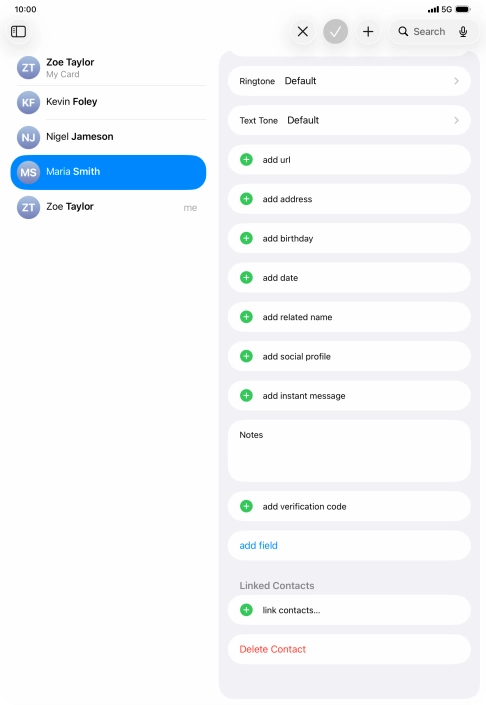 Press link contacts....
