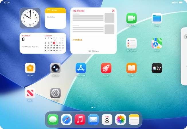 Press the required application.