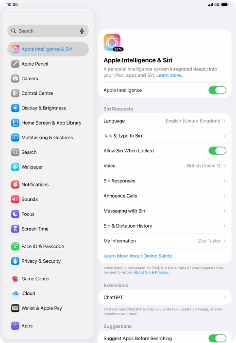 Press the indicator next to 