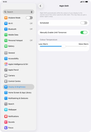 Press and drag the indicator below 