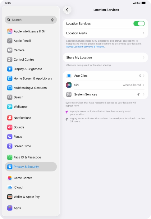 Press the required app.