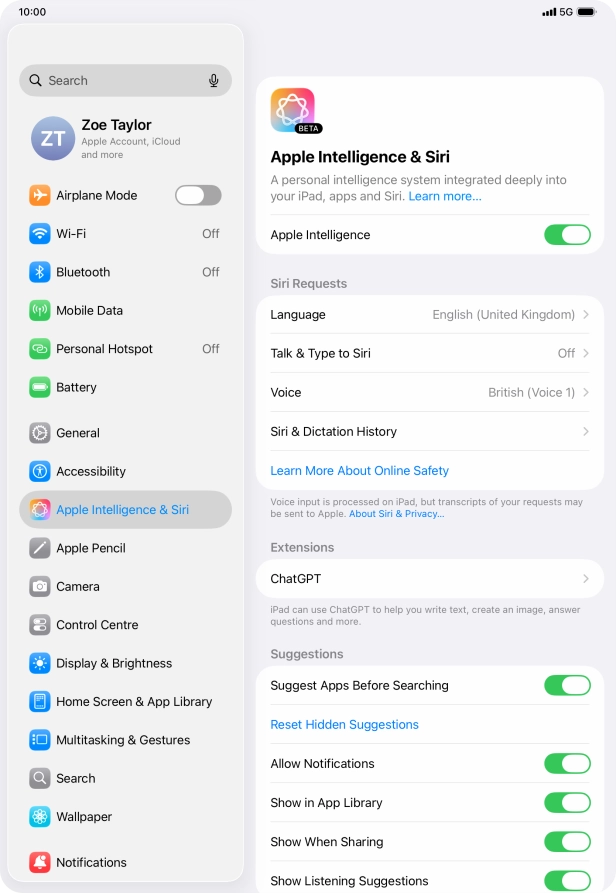 Press the indicator next to 
