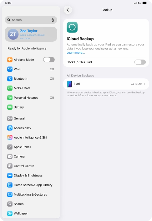 Press the indicator next to 
