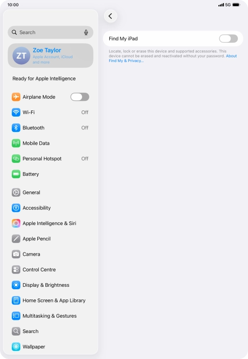 Press the indicator next to 