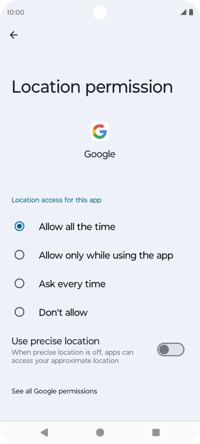 Press the required setting to turn the function on or off.