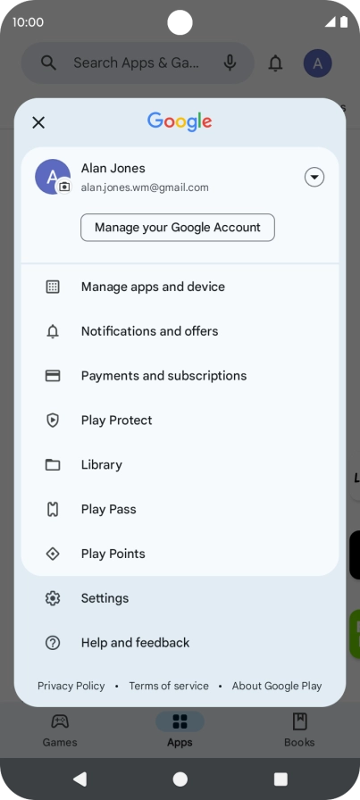 Press Manage apps and device.