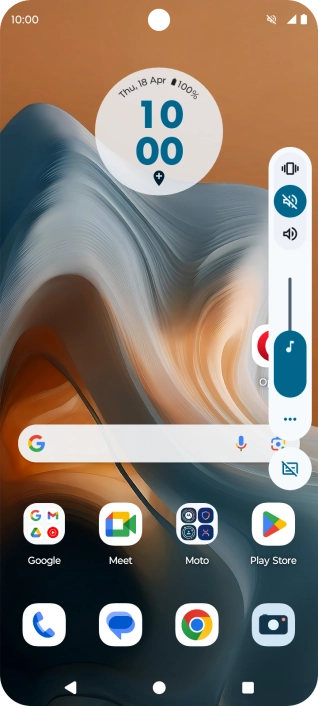 Press the silent mode icon to turn on silent mode.