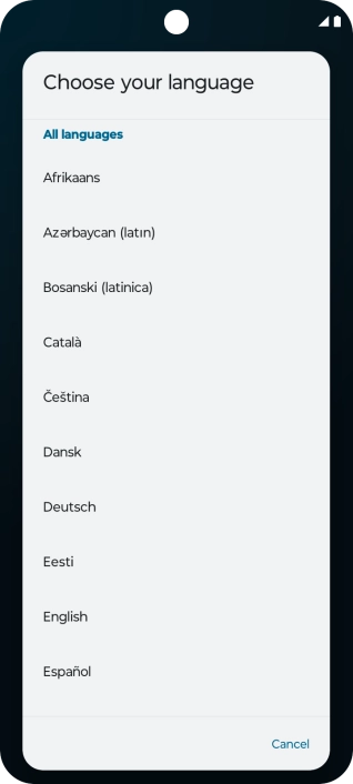Press the required language.