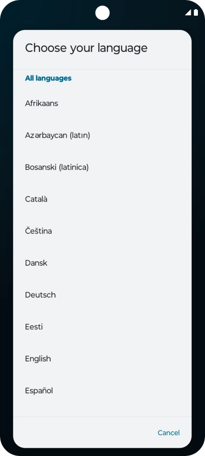 Press the required language.