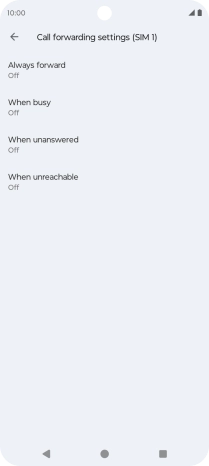 Press the required divert type.