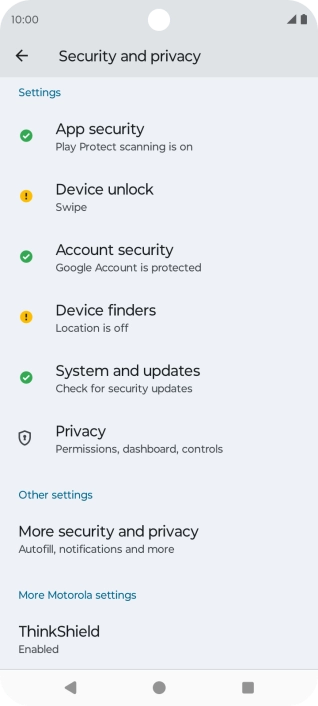 Press Device unlock.
