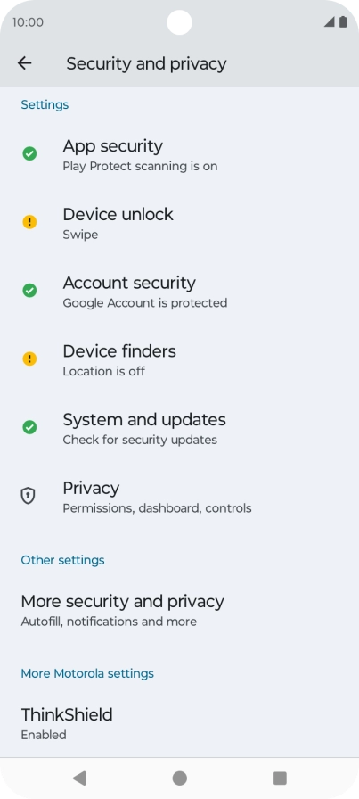Press Device unlock.