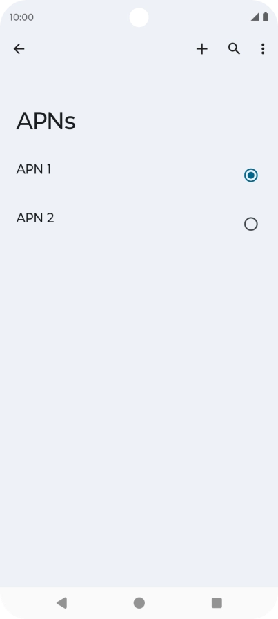 Press the field next to the data connection to activate it.
