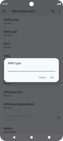 Key in default and press OK.