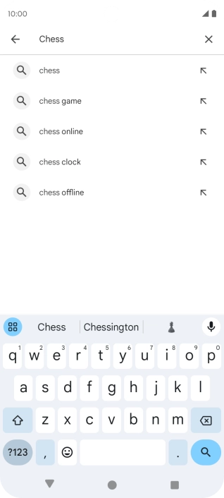 Key in the name or subject of the required app and press the search icon.