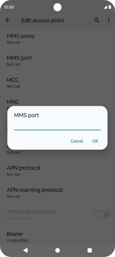 Key in 8080 and press OK.