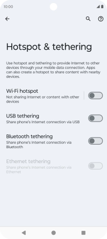 Press Wi-Fi hotspot.