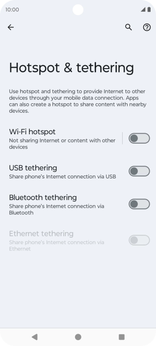 Press Wi-Fi hotspot.
