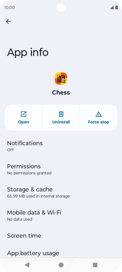 Press Storage & cache.