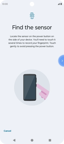 Follow the instructions on the screen to create the phone lock code using your fingerprint.