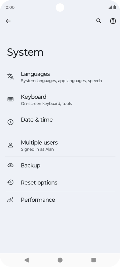 Press Reset options.