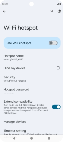 Press Hotspot name.