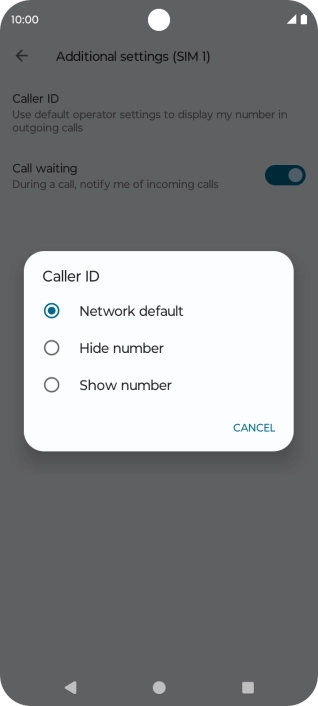 Press Show number to turn on caller identification.
