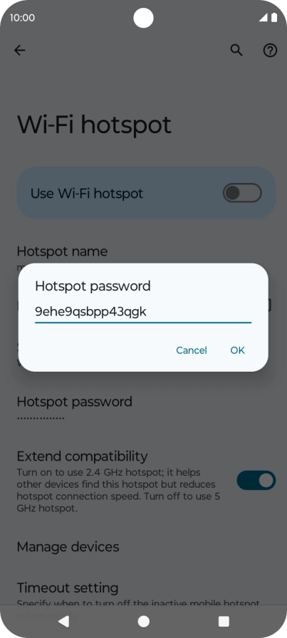 Key in the required password and press OK.