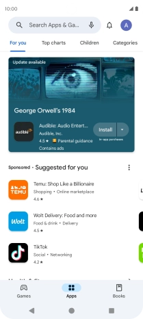 Press the search field.